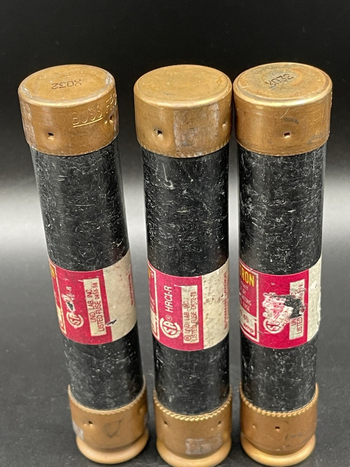 (3) Bussmann FRS-R-45 FRS-R 45 Amp Fuses 600 Vac Class RK5, Current Limiting