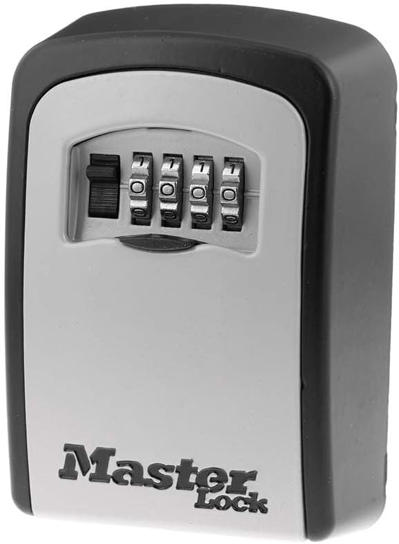 Master Lock 5401D Wall Mount LOCK BOX, Hold 5 Keys (Resettable Combination Dial)