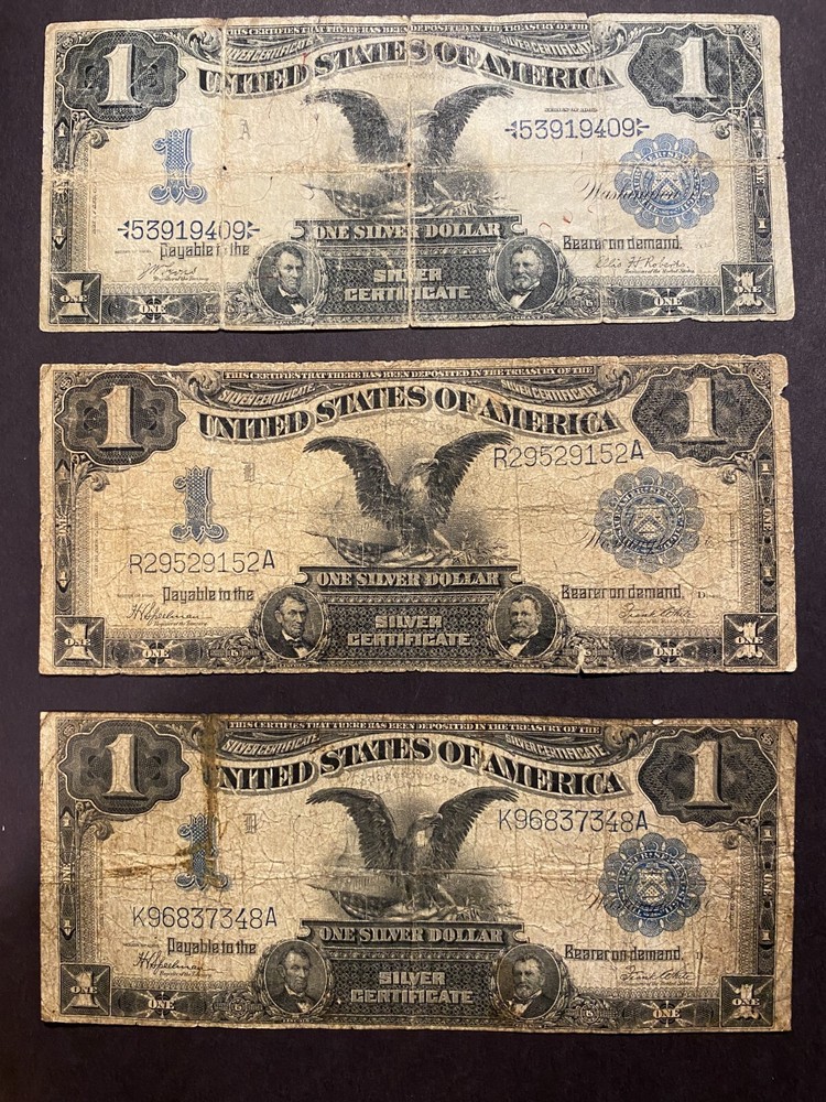 1899 $1 Black Eagle One Dollar Note ✯ Large Silver Certificate Rare ✯