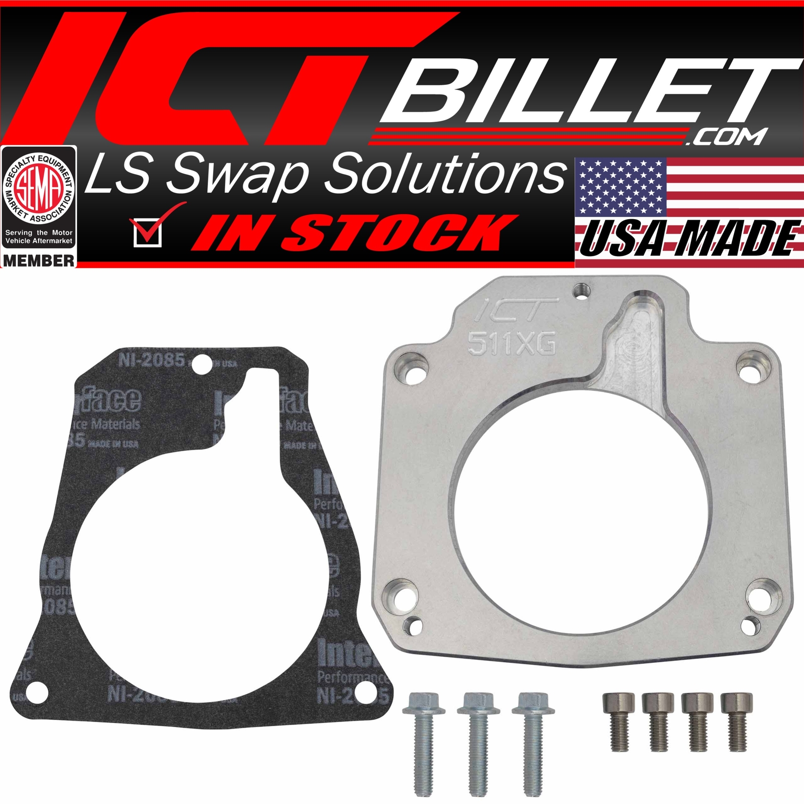 LS Throttle Body Adapter / LS3 4 Bolt Intake to LS1 3 Bolt TB With Gasket DBC...