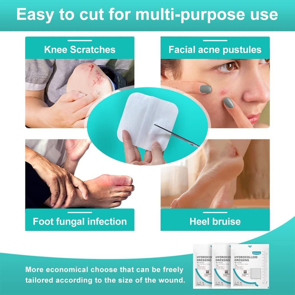 Silicone Foam Dressing 3"x3" 10 Pack &Hydrocolloid Wound Dressing 10 Pack
