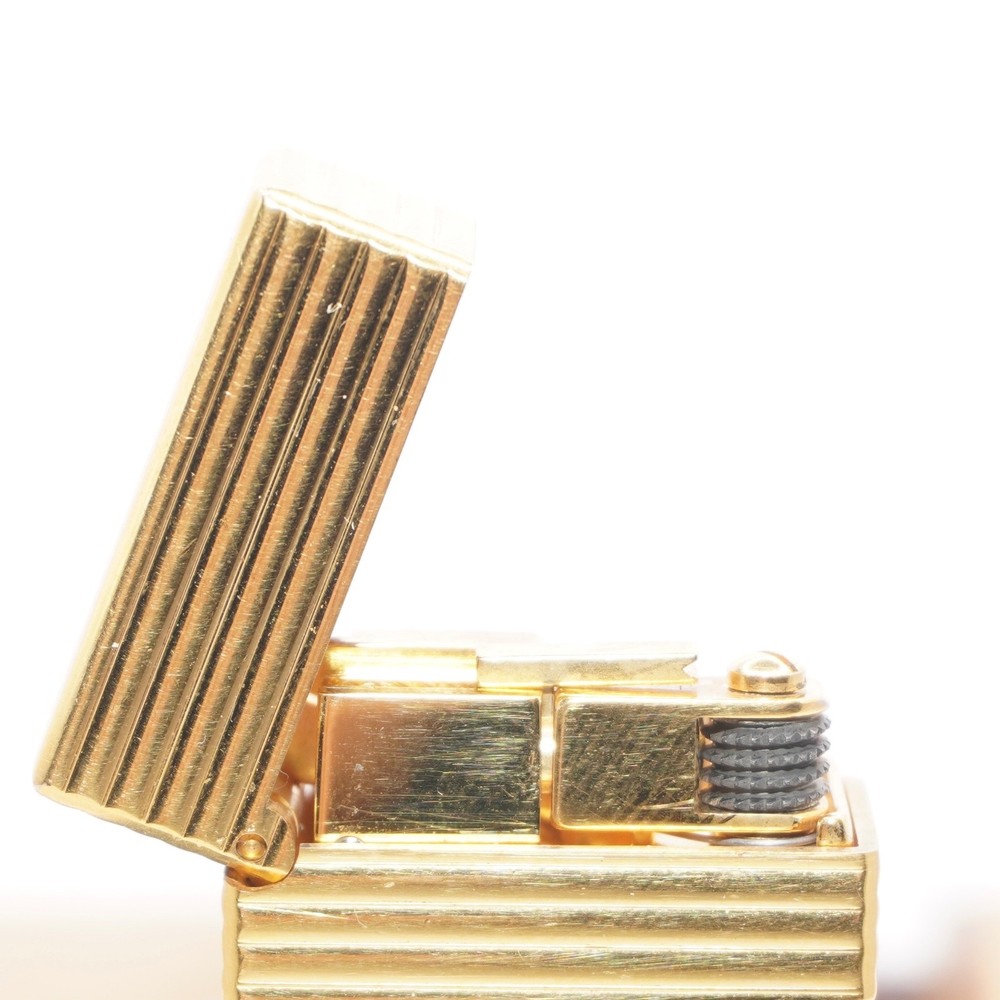 Dunhill Lighter Gold Horizontal stripe_Ultrasonically Cleaned_Working