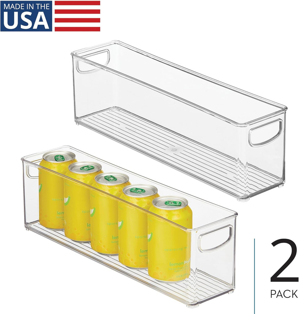 Interdesign Plastic Stackable Pantry Bin - Storage Bin with Handles for Cabinet