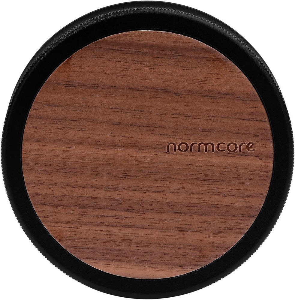 Normcore 58.5mm Palm Tamper, Calibrated Double Spring, Flat Base, Walnut