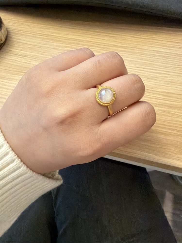 Moonstone Ring Adjustable Size Handmade