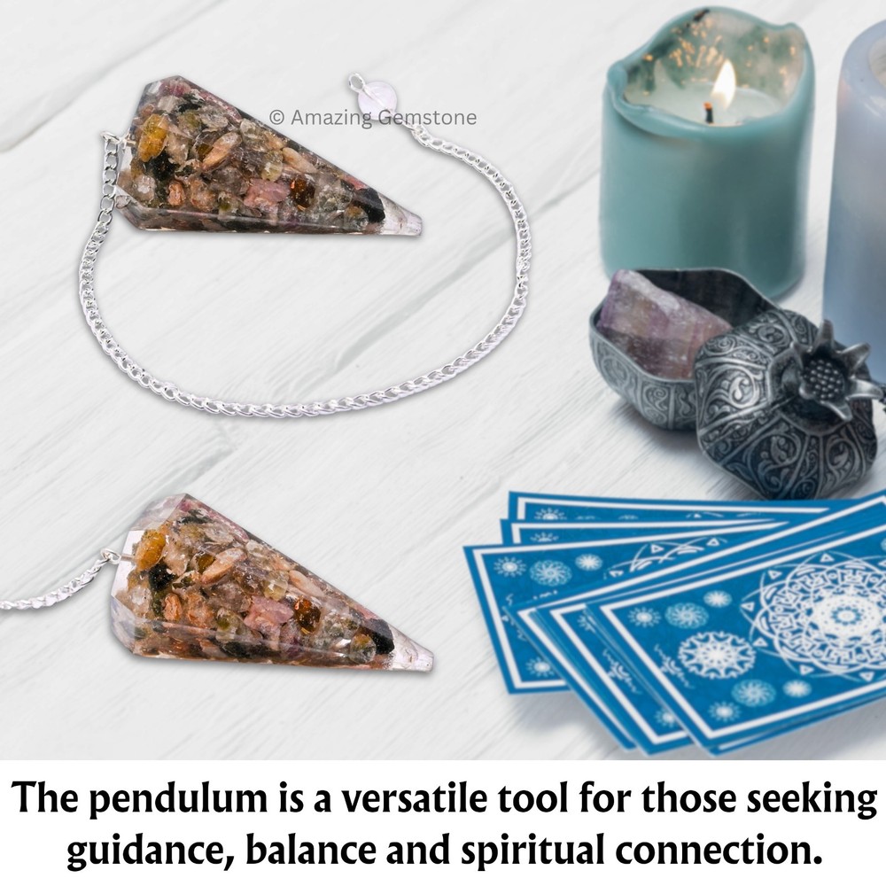 Multi Tourmaline Orgone Crystal Pendulums