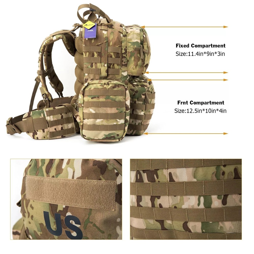 Upgraded MOLLE Medium Rucksack Backpack Internal Frame Capricorn Camo