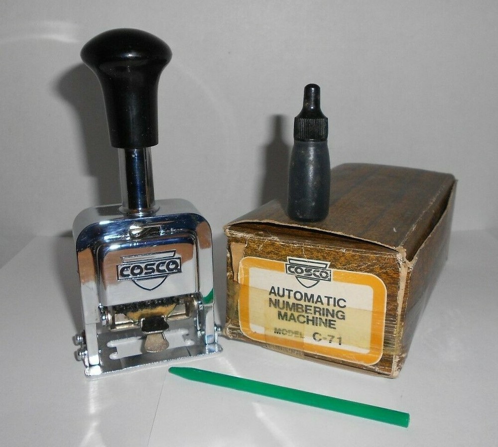 Cosco Automatic Numbering Machine Model C-71 w/Box