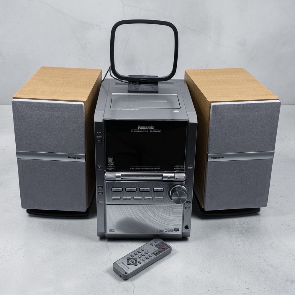 Panasonic SC-PM77MD CD MD Cassette Stereo Mini Disc System Remote FULLY TESTED