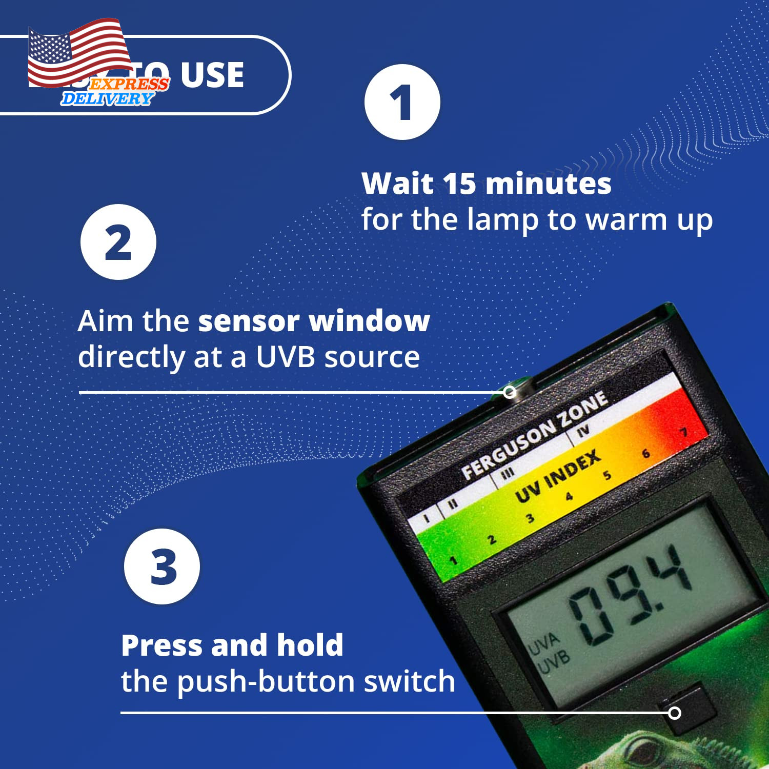 6.5R Reptile UV Index Meter Digital Radiometer for Measuring Ultraviolet Light