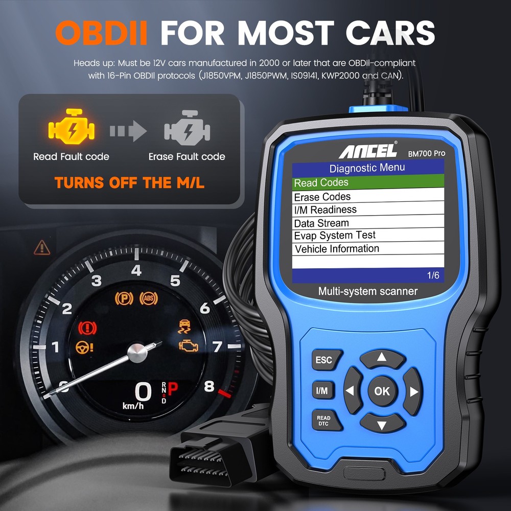 ANCEL BM700 PRO for BMW Scanner Battery Registration Code Reader OBD Diagnostic