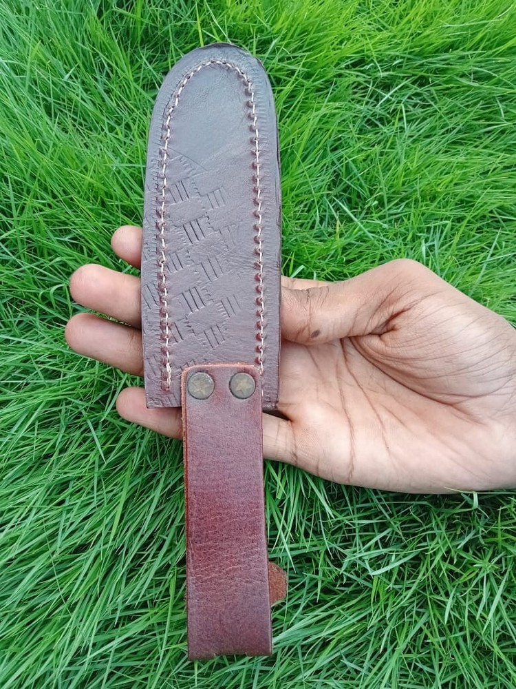 4.5”Fixed Double Edged Dagger Blade Leather Sheath / Holster /vertical Knife