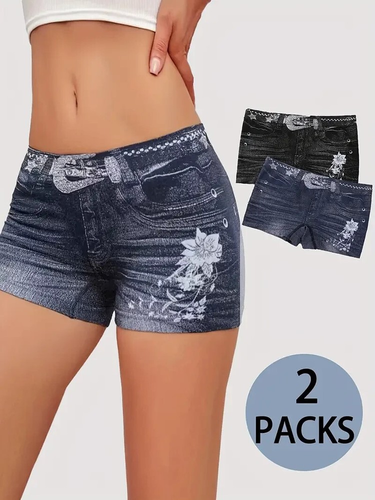 Ultra-Comfy Seamless Denim Boyshorts large (2-PACK)