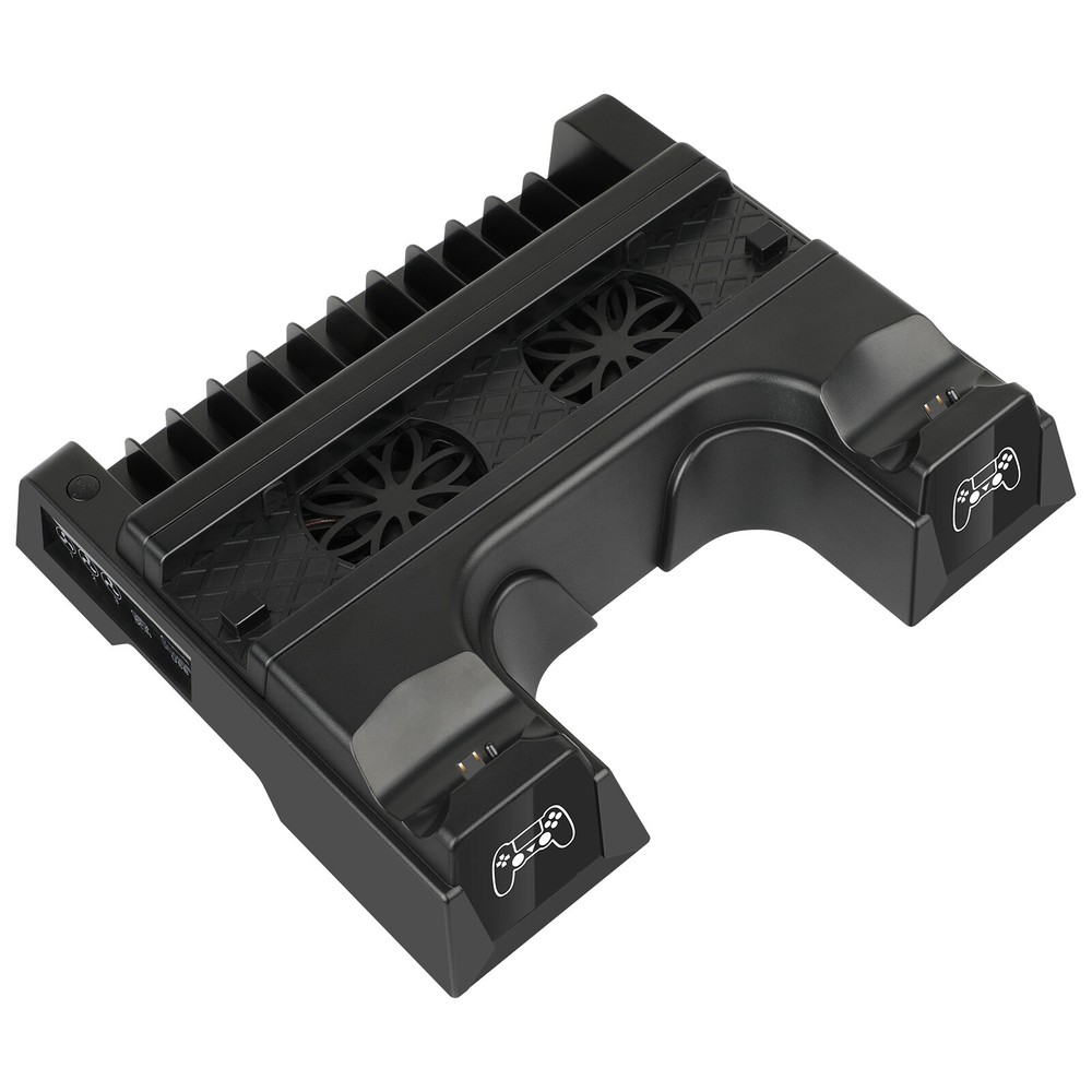 For PS4 Pro / Slim Vertical Stand + Cooling Fan Controller Charging Dock Station