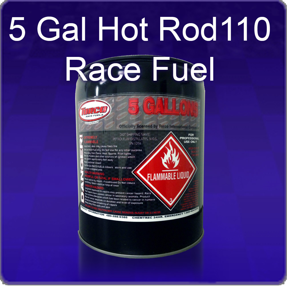 Torco Hot Rod 110 Leaded Race Fuel 5 Gallon Pail  110 Octane Fuel