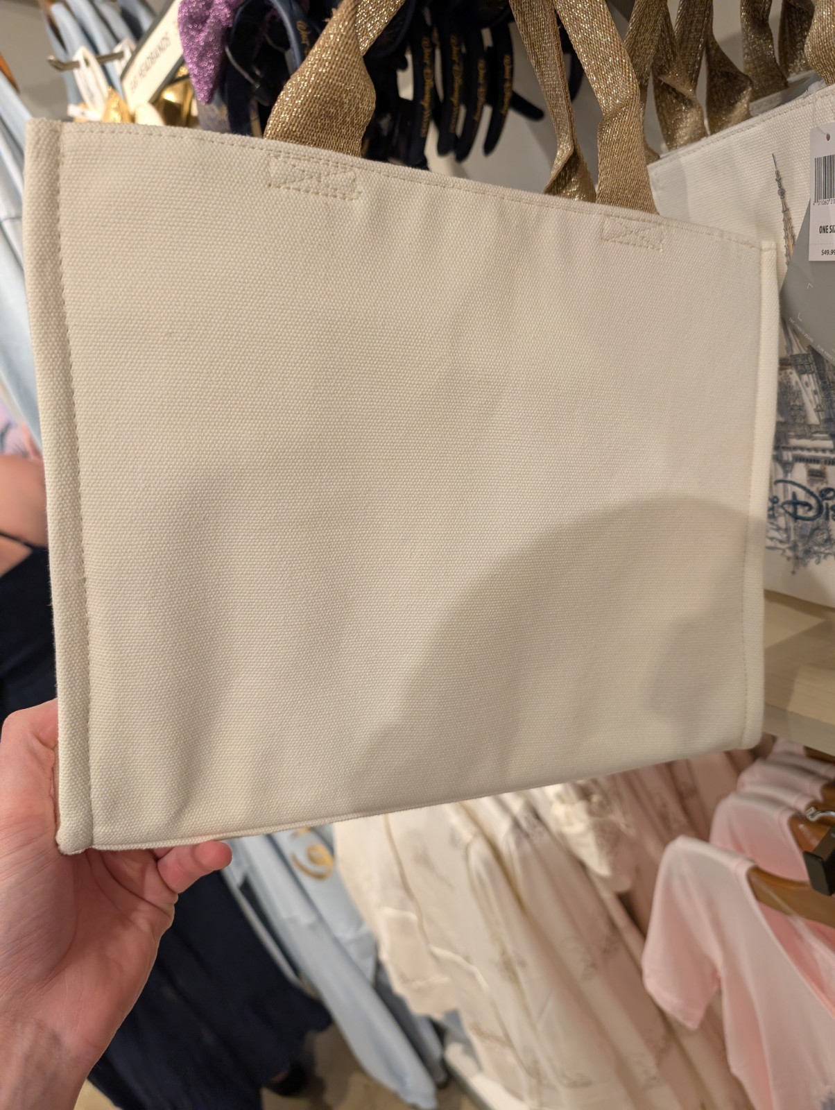 NEW WDW Disney Parks 2026 Cinderella Castle Canvas Purse Tote Shoulder Bag