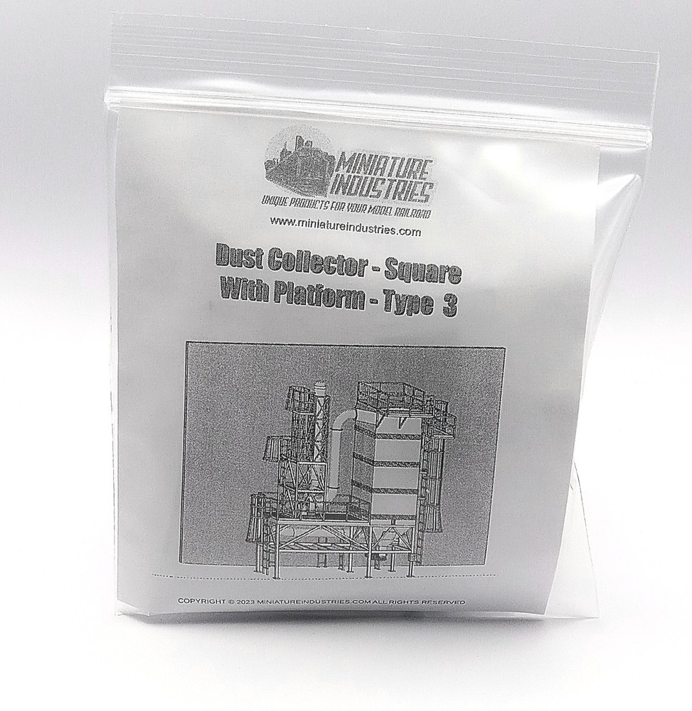 HO Scale Dust Collector Square wPlatform Kit for Grain Elevator Structures 1:87