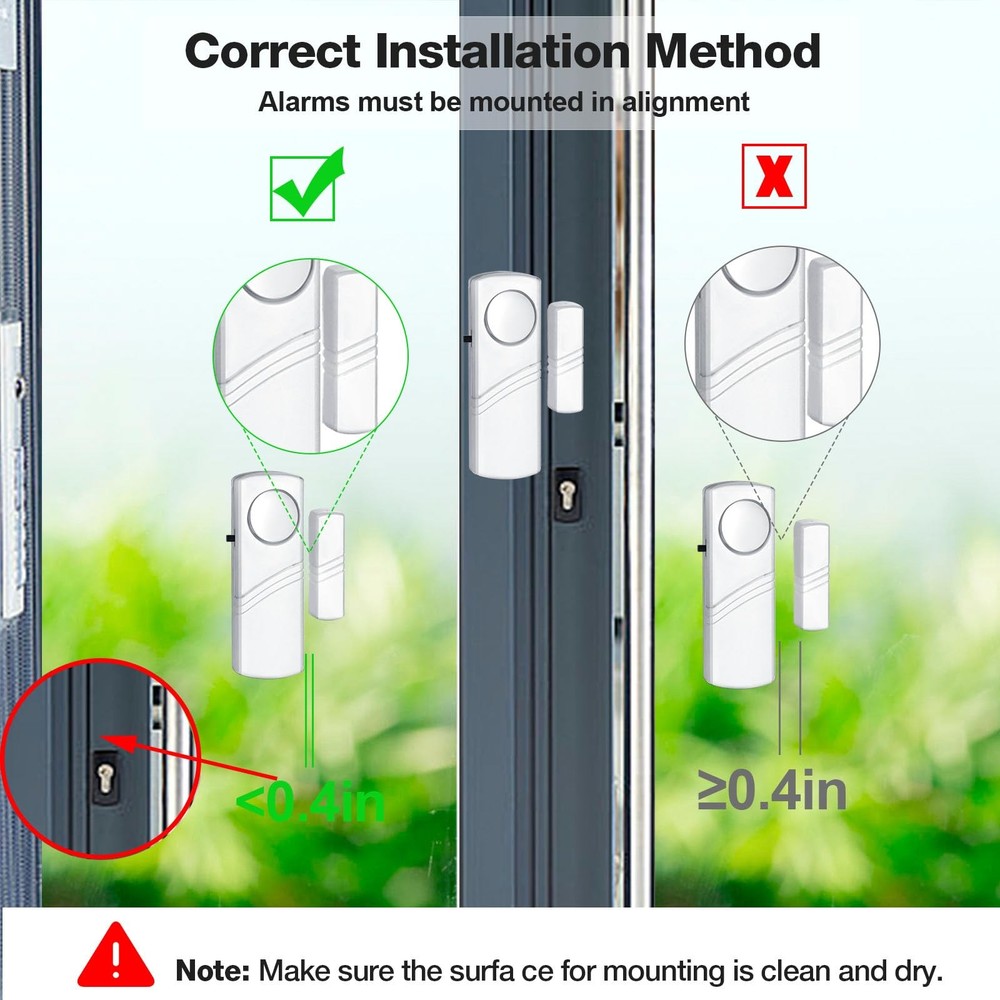 Security Door Window Alarm, Wireless Sensor Burglar white