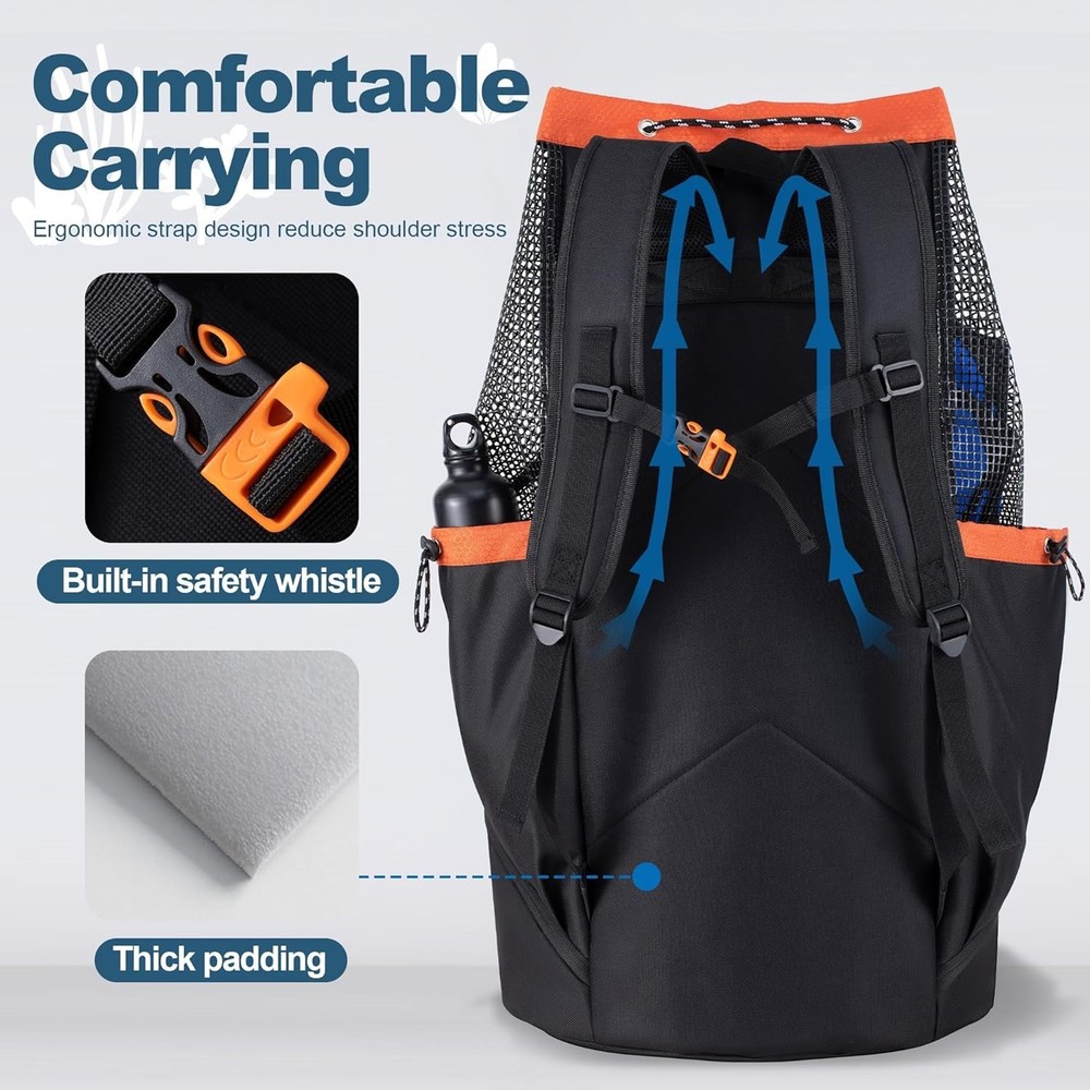 Breathable XL Diving Backpack with Multiple Compartments for Gear Protection