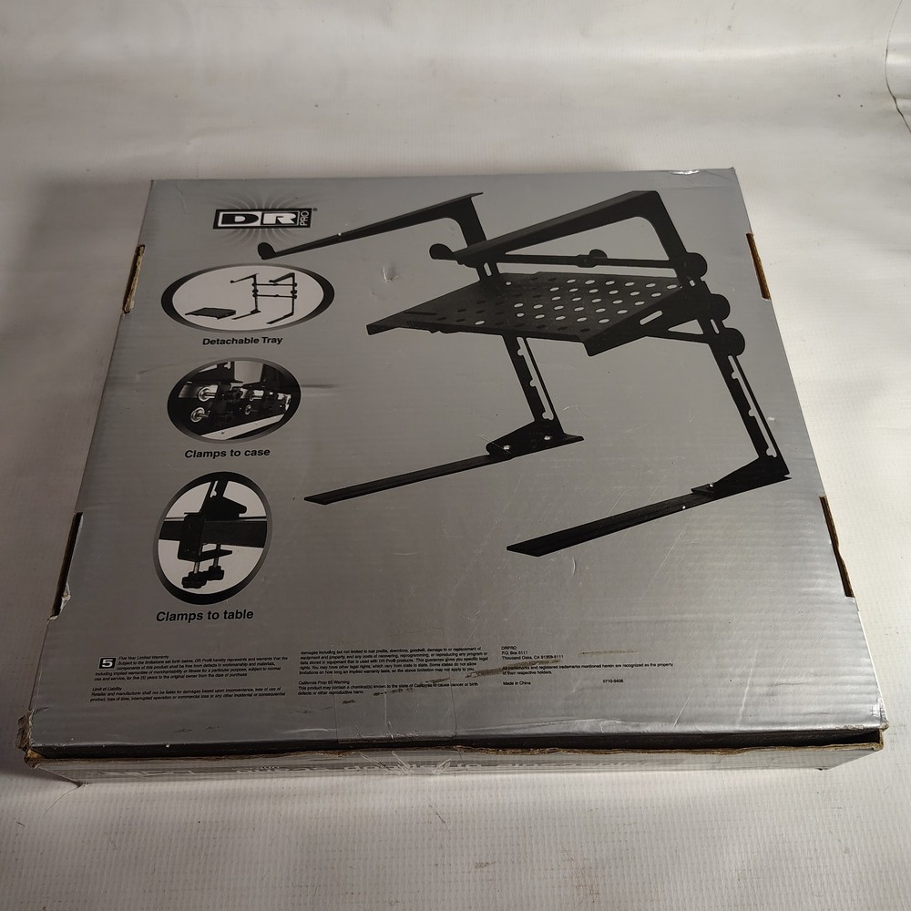 DR Pro DJ Laptop Stand and Shelf Bundle Black DRDJLS1