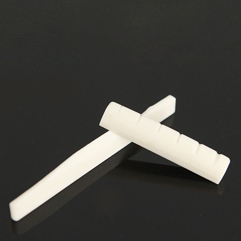 1 Set Cattle Bone Guitar Saddle Nut Pins String Peg Acoustic Bridge Luthier