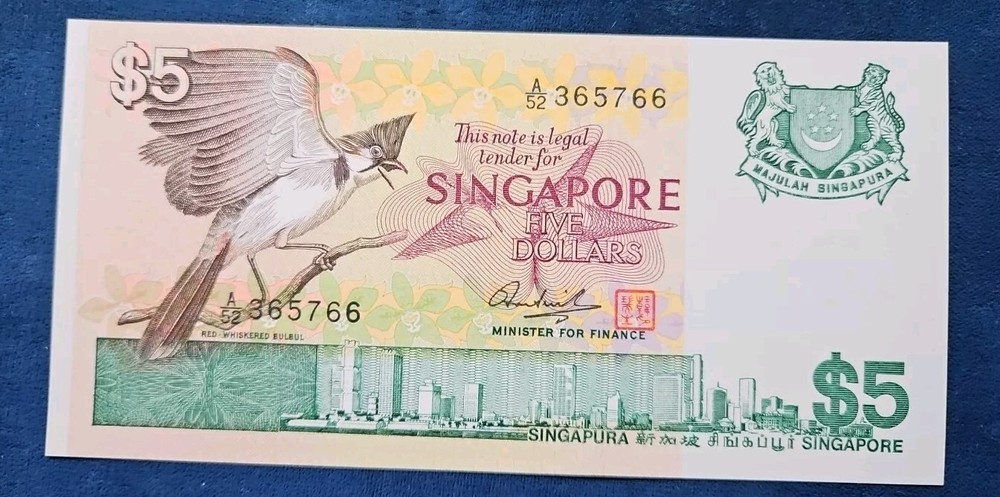 Singapore 5 Dollars 1976 P-10 UNC