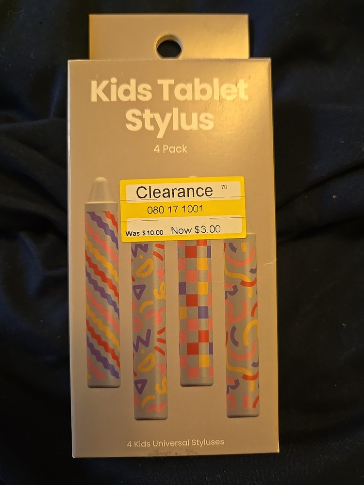 New Kids Stylus 4 Pack for Tablet iPad Fun Patterned Pens