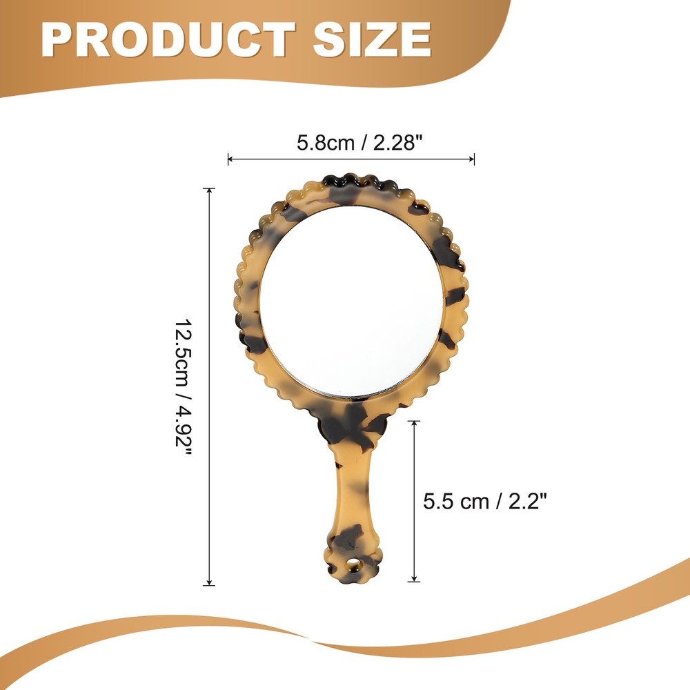 Handheld Mirror, Oval Hand Held Mirror Acetic Acid, Tortoiseshell