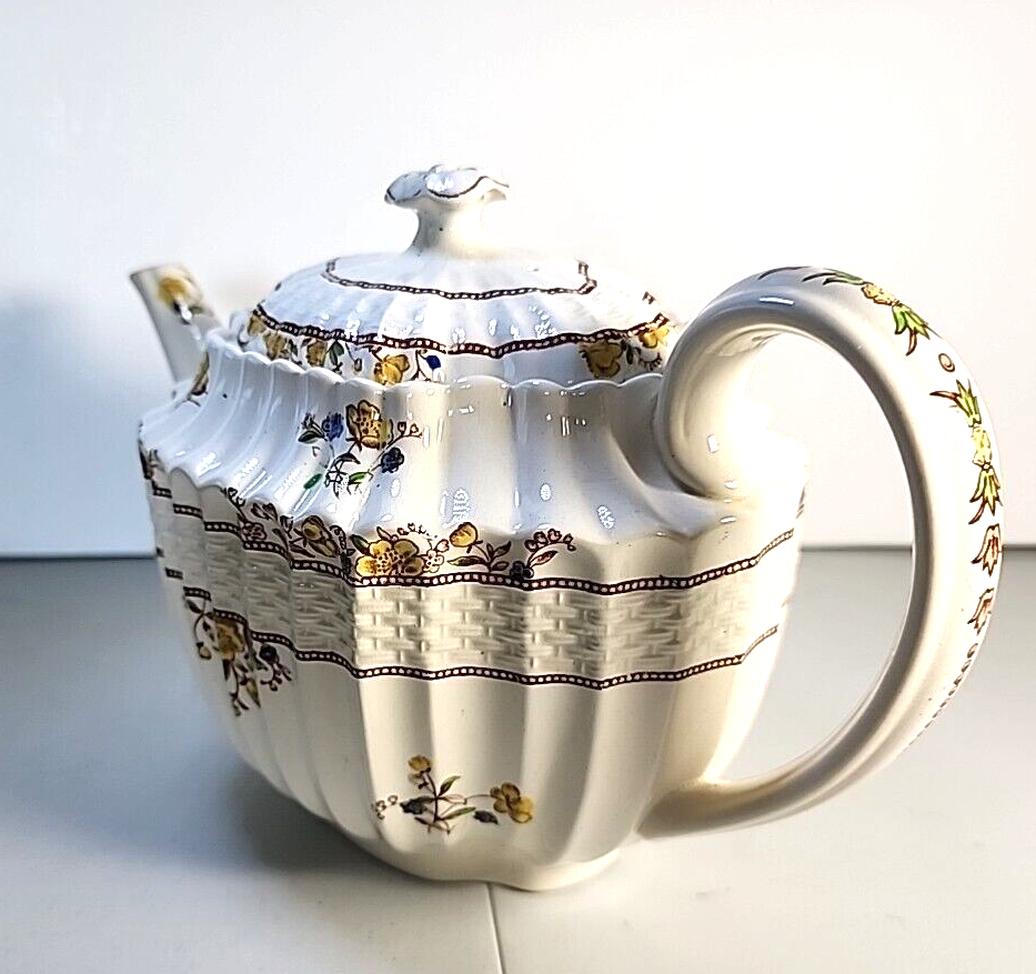 VINTAGE COPELAND SPODE BUTTERCUP PATTERN CHINA TEAPOT AND LID