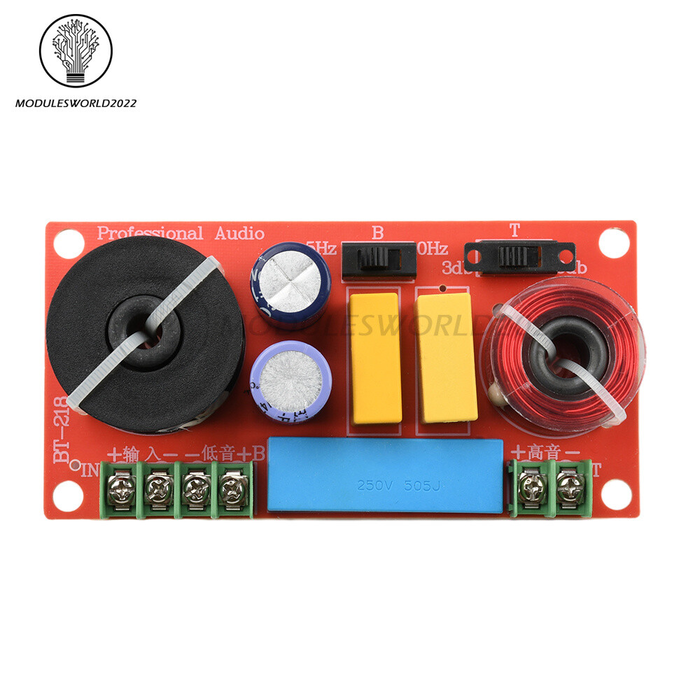 HiFi Bookshelf Speaker Crossover Adjustable 2-Way High Low Frequency Divider DIY