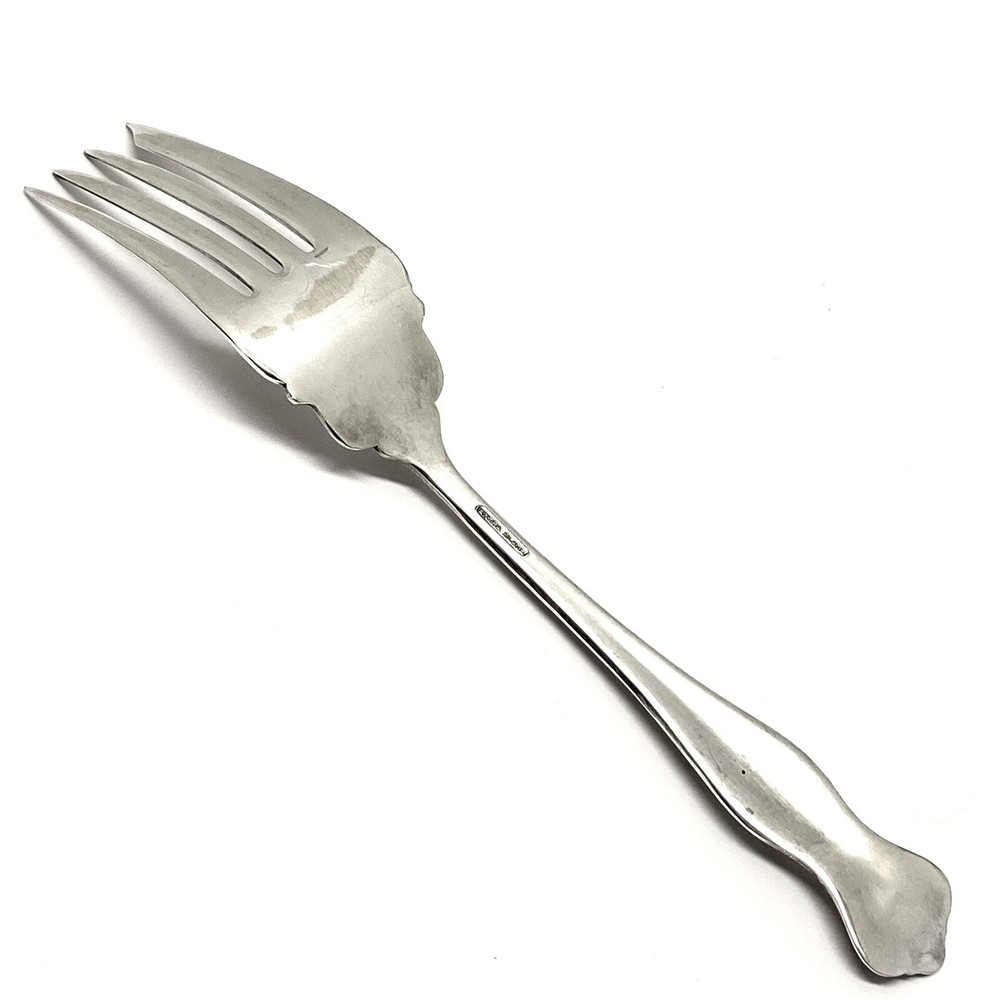 Oneida BERNICE Silver Plate 1900 Extra Plate Bead Edge Cold Meat Fork Flatware