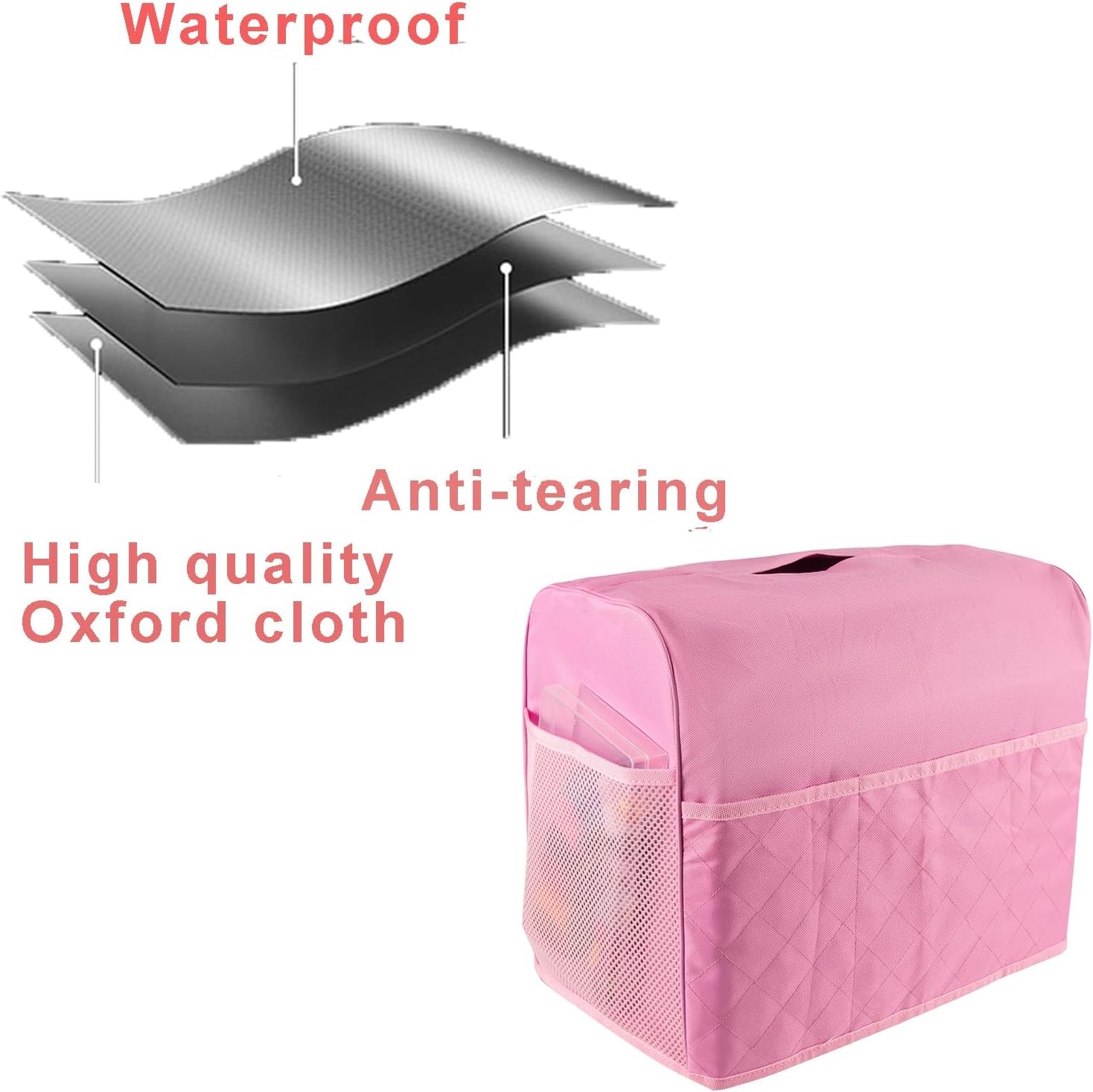 Portable Pink Sewing Machine Carrying Case with Front Pocket for Accessories