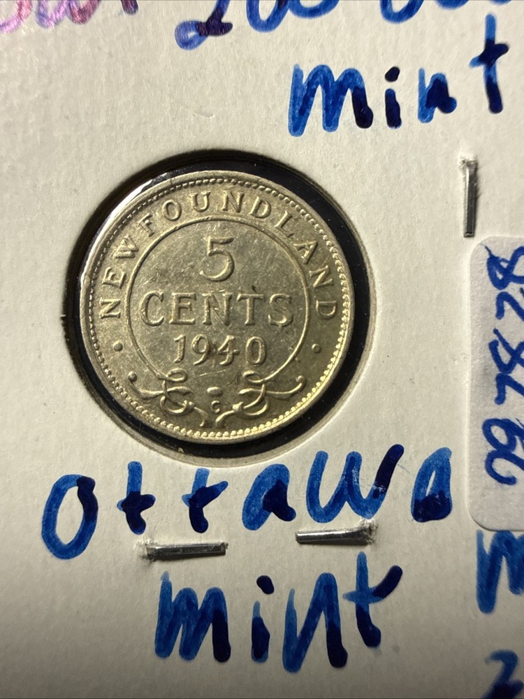1940c Newfoundland Five Cent 5c Silver Coin C6