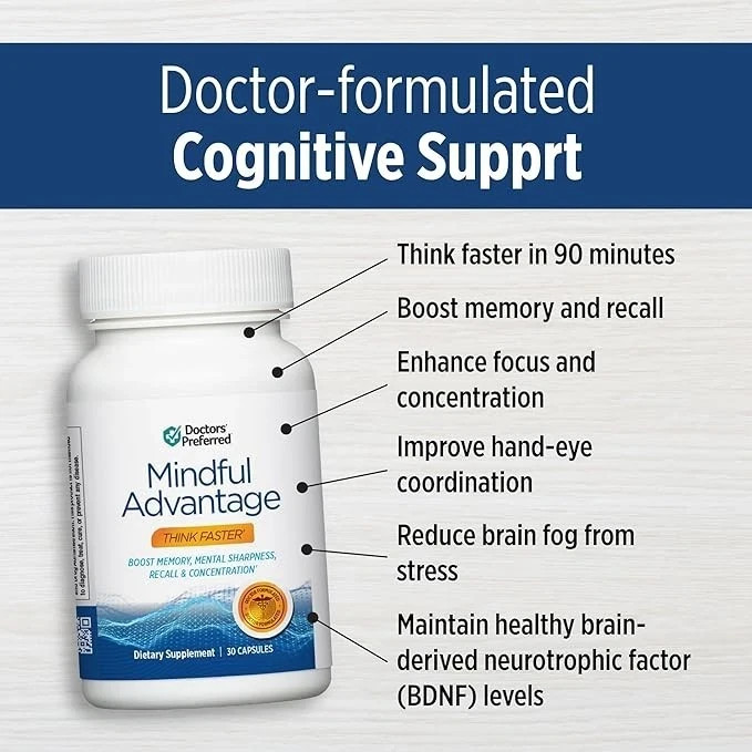 Mindful Advantage Brain Memory Focus Supplement - 30 Caps