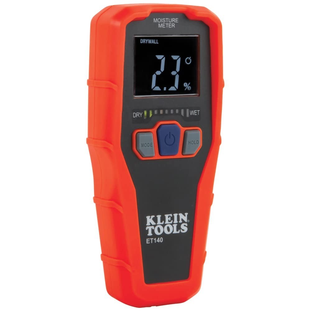 Klein Tools ET140 - Versatile Pinless Moisture Meter with LED Display and Alerts