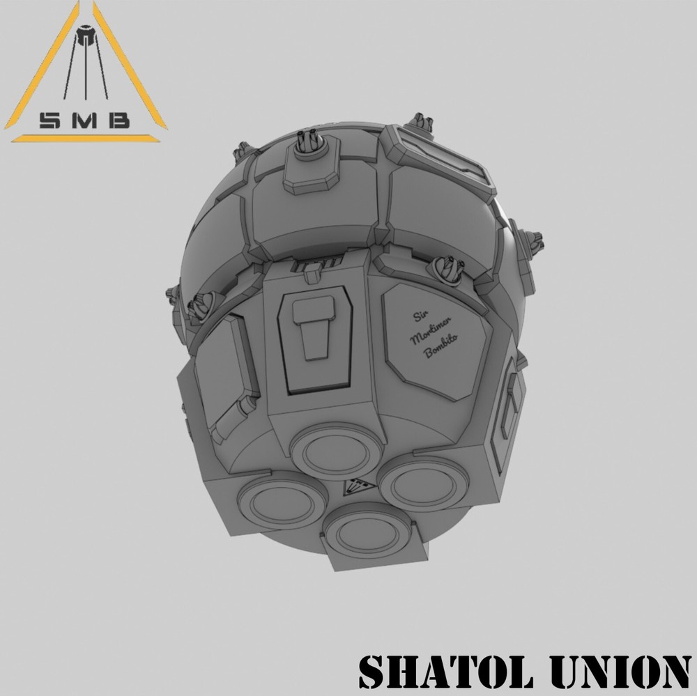 Union Class Mech Dropship w/ Hex Base, Tabletop War Game Terrain (6mm)