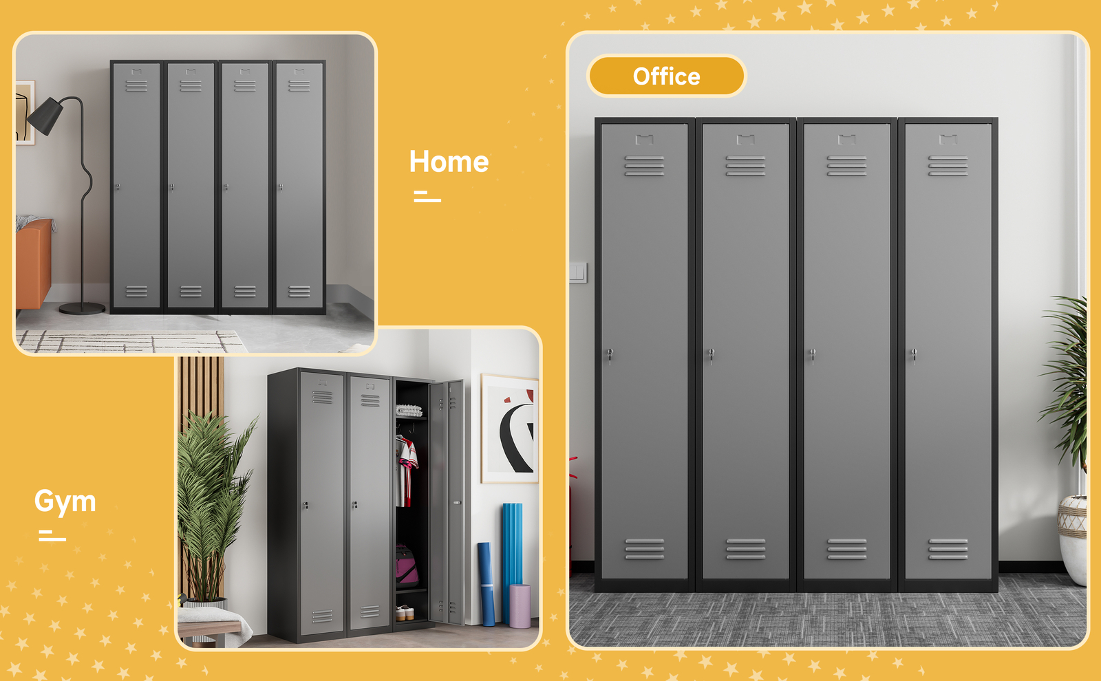 Metal Storage Cabinet Metal Locker with Door For Employees Office School Gym