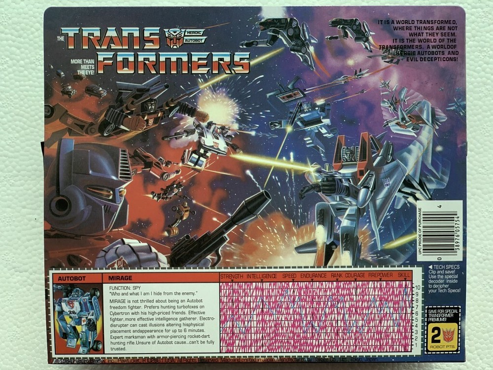 New arrival Transformers G1 Clear Black Mirage reissue Mint Gift