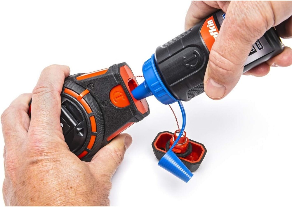 Durable Crescent Chalk Reel 100' with HardMark Blue Chalk - Quick Refill System