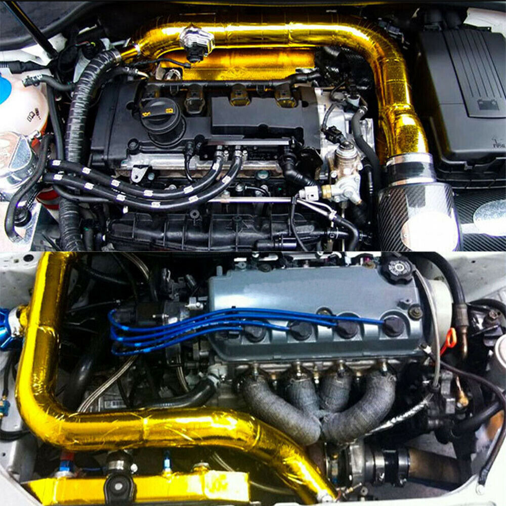 Gold Intake Heat Reflective Tape Wrap Self Adhesive High Temperature 2"33Ft US