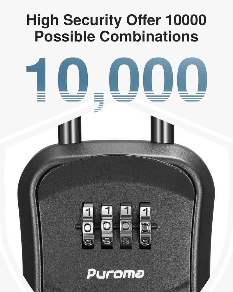 Lock Box Combination Key Lock Box, Wall-Mounted Portable Storage Lockbox for Ke