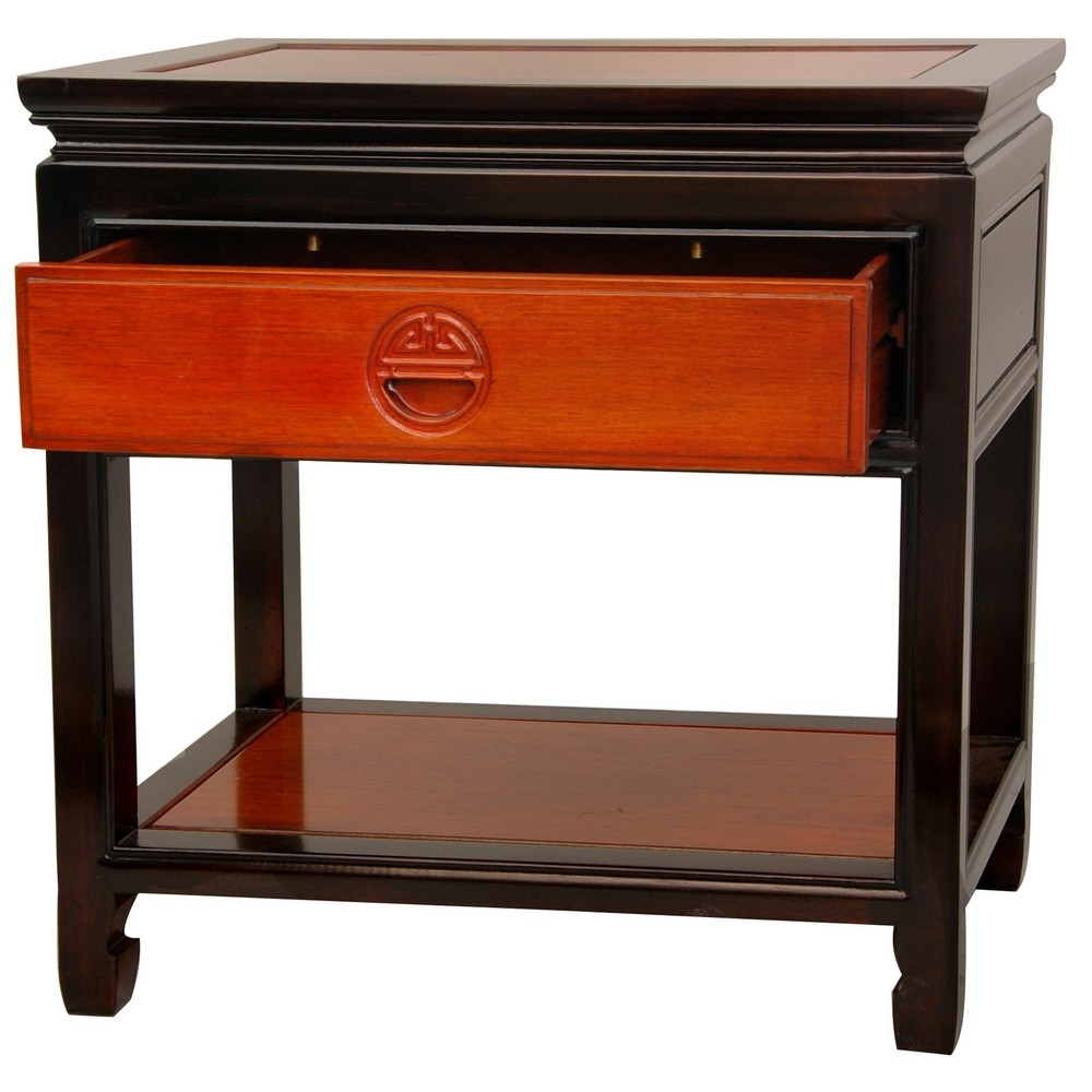 Red Lantern Elegant End Table, Two-tone Rosewood