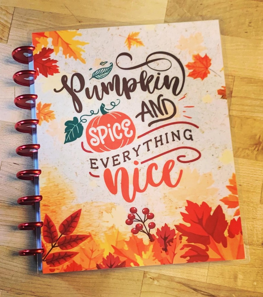Pumpkin Spice & Everything Nice Fall Cover Set for use w Classic Happy Planner~