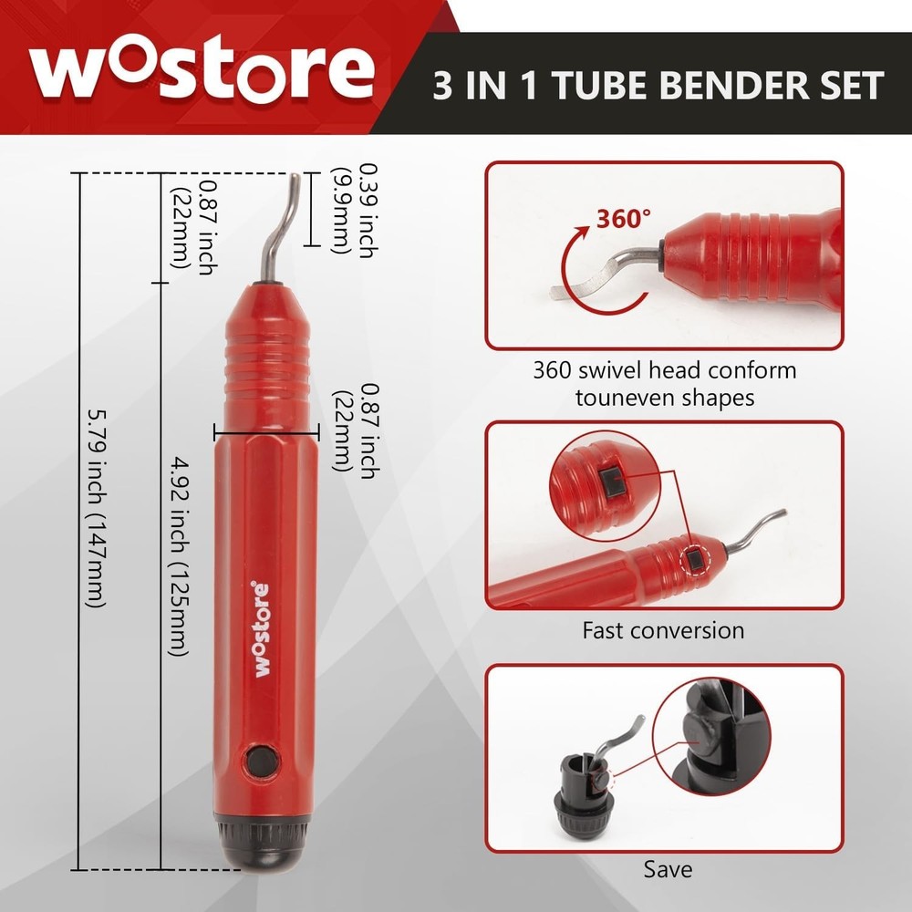 Comprehensive 180-Degree Tubing Bender Set with Functional Mini Cutter & Tools