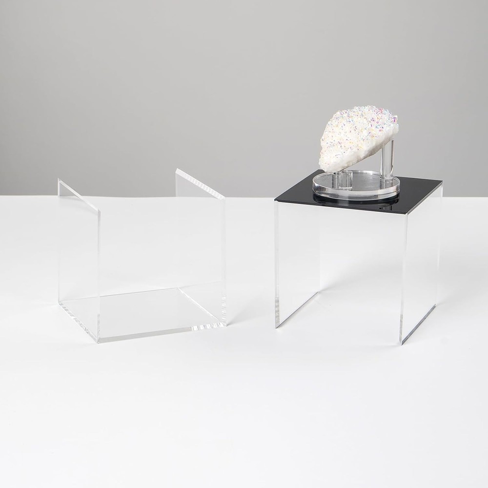 Transparent Acrylic Square Cube Containers with Lid Storage Boxes, Action Fig...
