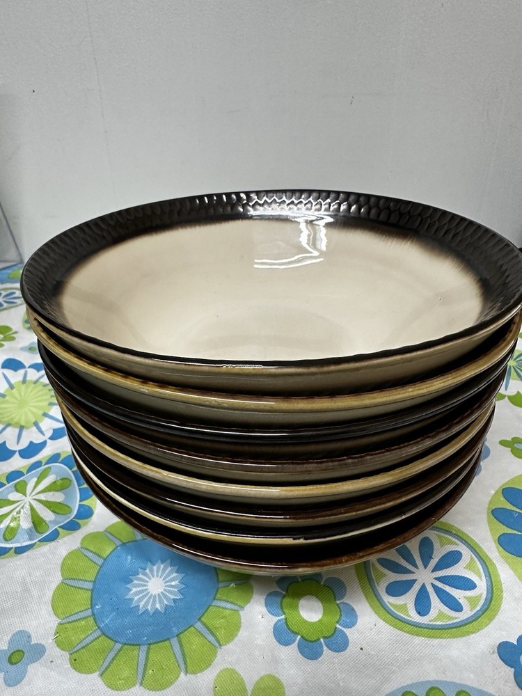 Crate & Barrel 'SCAVO' Pattern Soup/Salad Bowls