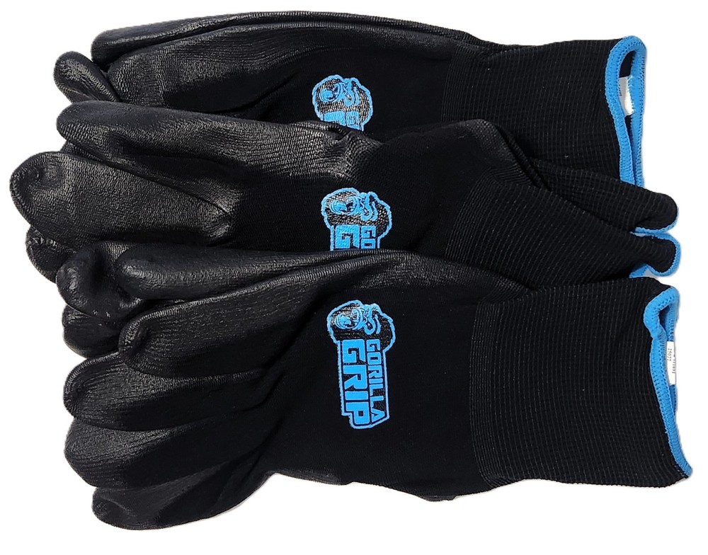 Grease Monkey Gorilla Grip Large Maximum Grip Work Gloves (3-Pack)
