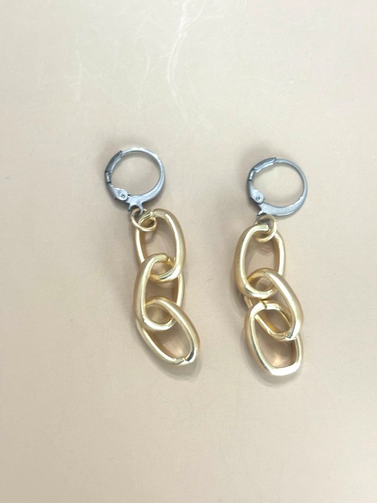 Chunky chain Matte Gold Plated Earrings