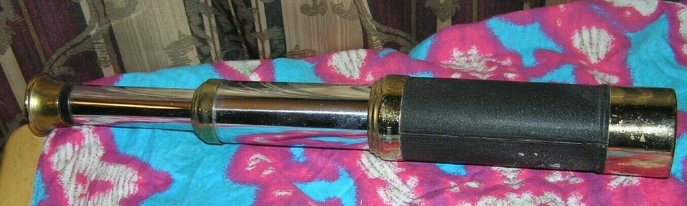 Old ~ Metal Two Toned Three Section Stellar 5X Hand Held Telescope