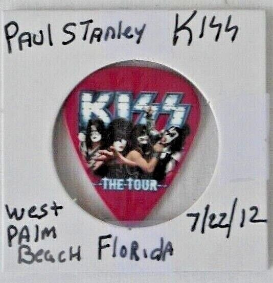 Paul Stanley  Kiss  Guitar Pick West Palm Beach Florida 7/22/2012 The Tour